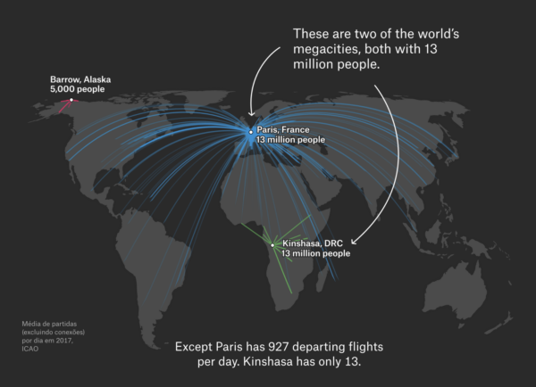 O que o tráfego aeroportuário nos diz sobre as megacidades do mundo